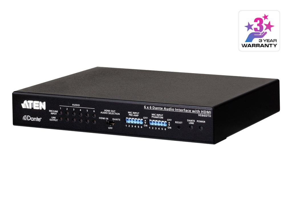 VE66DTH 6 x 6 Dante Audio with HDMI