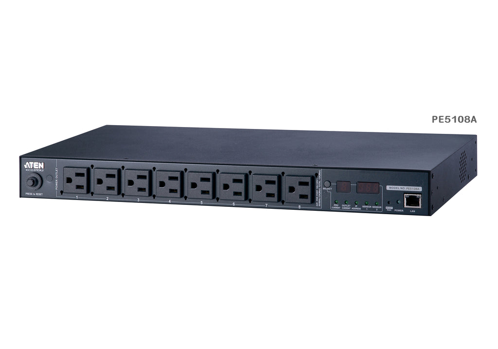 PE5108G 1U 10A 8 Outlet Bank Metered PDU