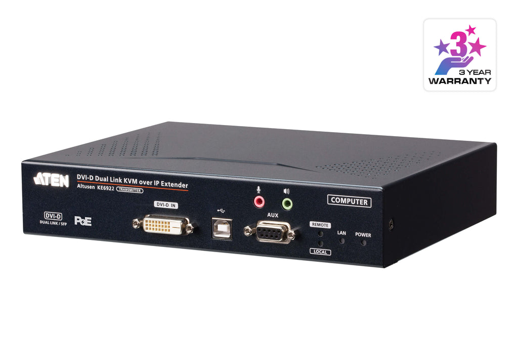 KE6922T DVI-D Dual Link KVM over IP Tx POE