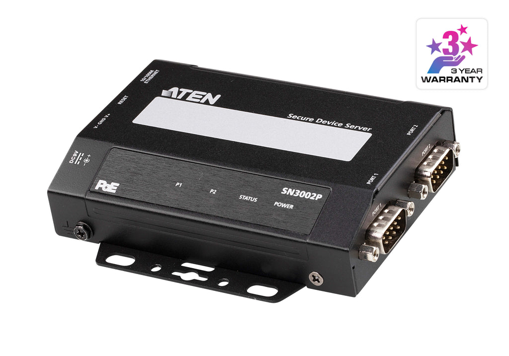 SN3002P 2-Port RS-232 Server with POE